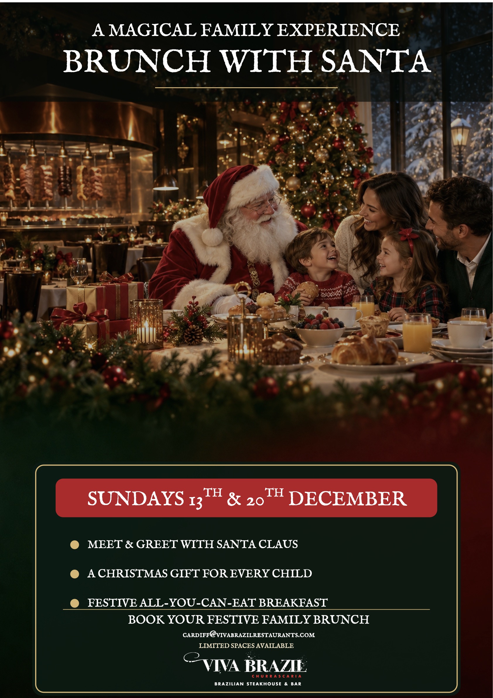 Brunch with Santa at Viva Brazil Cardiff